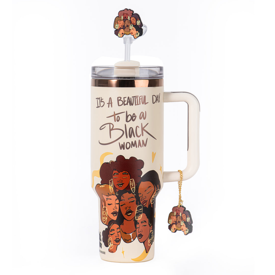 Limited Edition "Crème Brûlée" Cream FlowSip™ Insulated Tumbler – Pinklomein x Cecilia's House