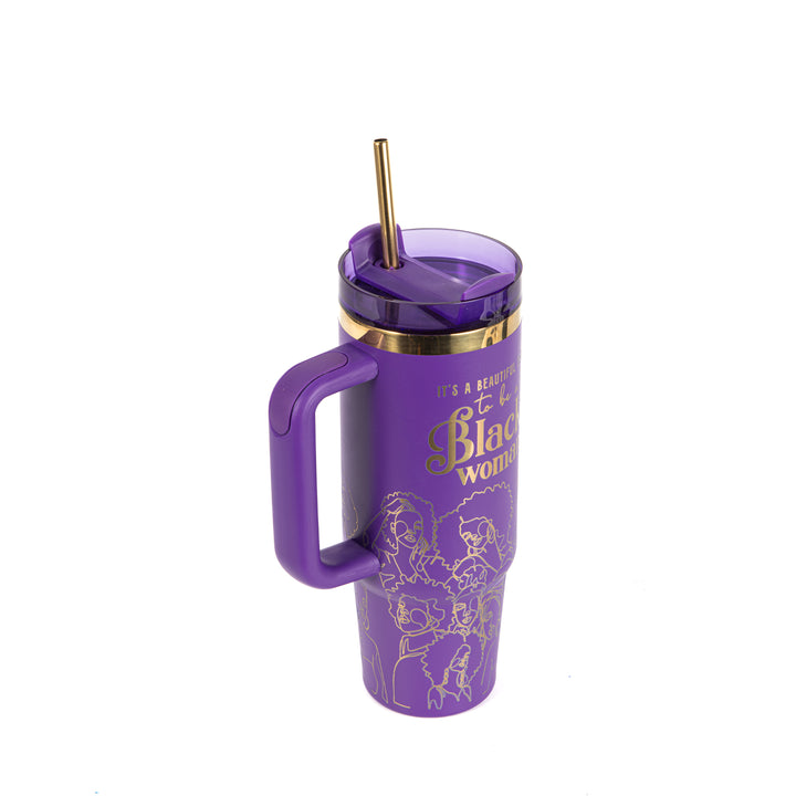 "Purple Reign" FlowSip™ Insulated Tumbler – It's a Beautiful Day to Be a Black Woman