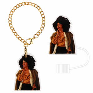 "Brown Sugar" Straw Topper & Charm Set