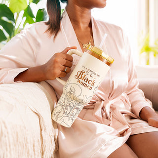 Crème de la Crème FlowSip™ Insulated Tumbler – 40oz – It's a Beautiful Day to Be a Black Woman | PRE-ORDER SHIPS 9/28/26 - 10/12/26