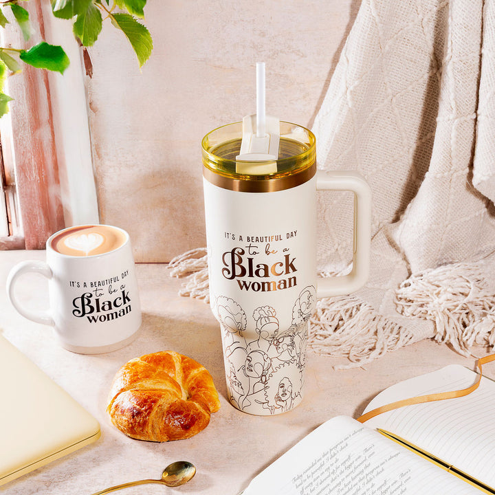 Crème de la Crème FlowSip™ Insulated Tumbler – 40oz – It's a Beautiful Day to Be a Black Woman | PRE-ORDER SHIPS 9/28/26 - 10/12/26