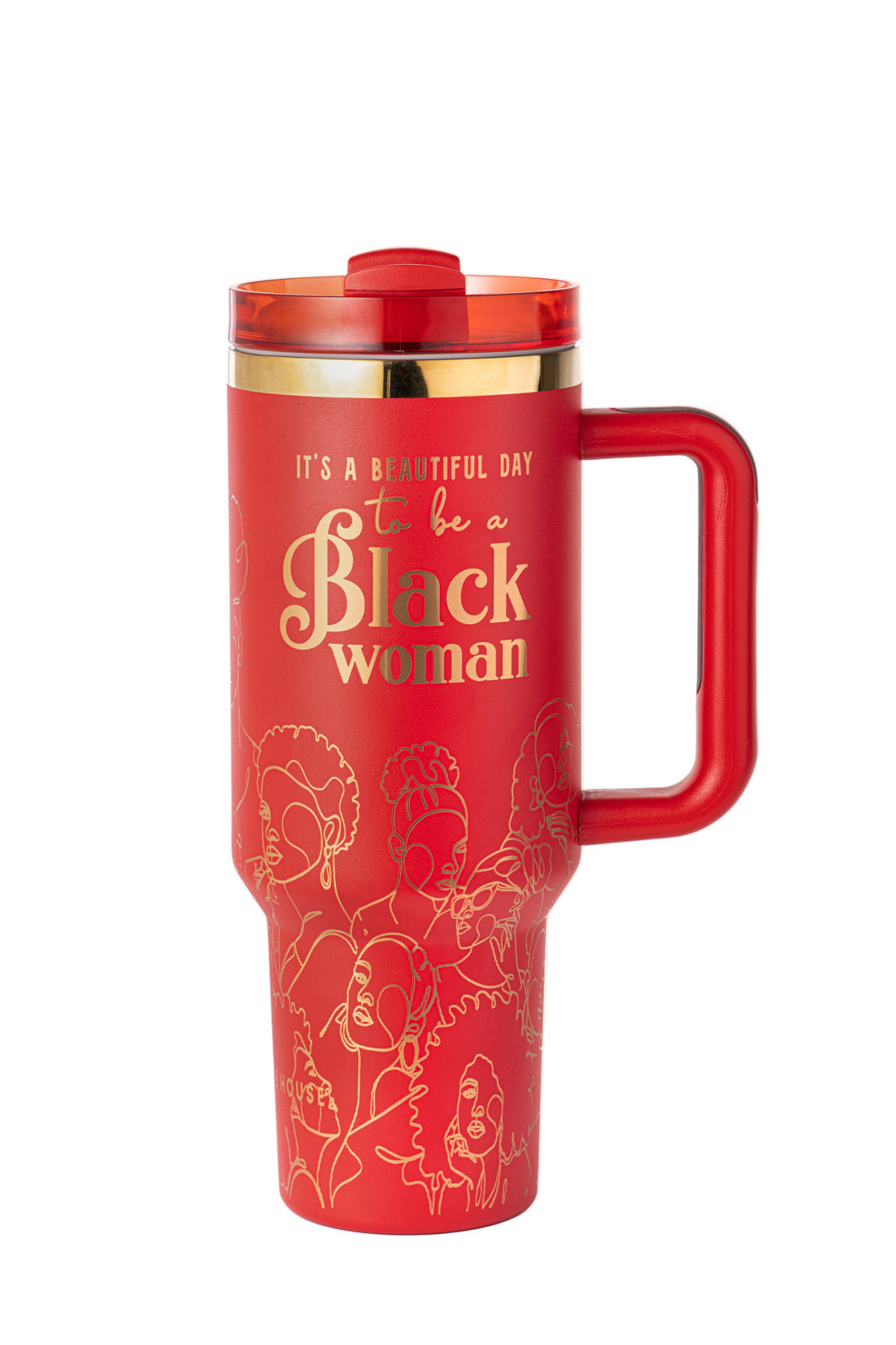 "Crimson Reign" 40oz Insulated Tumbler – "It’s a Beautiful Day to be a Black Woman" | PRE-ORDER SHIPS BY 12/12/25
