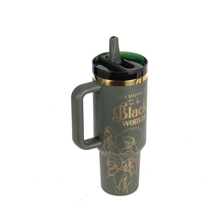 "Cypress Soul" HydraLock™ Leakproof Tumbler – 40oz – It's a Beautiful Day to Be a Black Woman | PRE-ORDER SHIPS 9/28/26 - 10/12/26