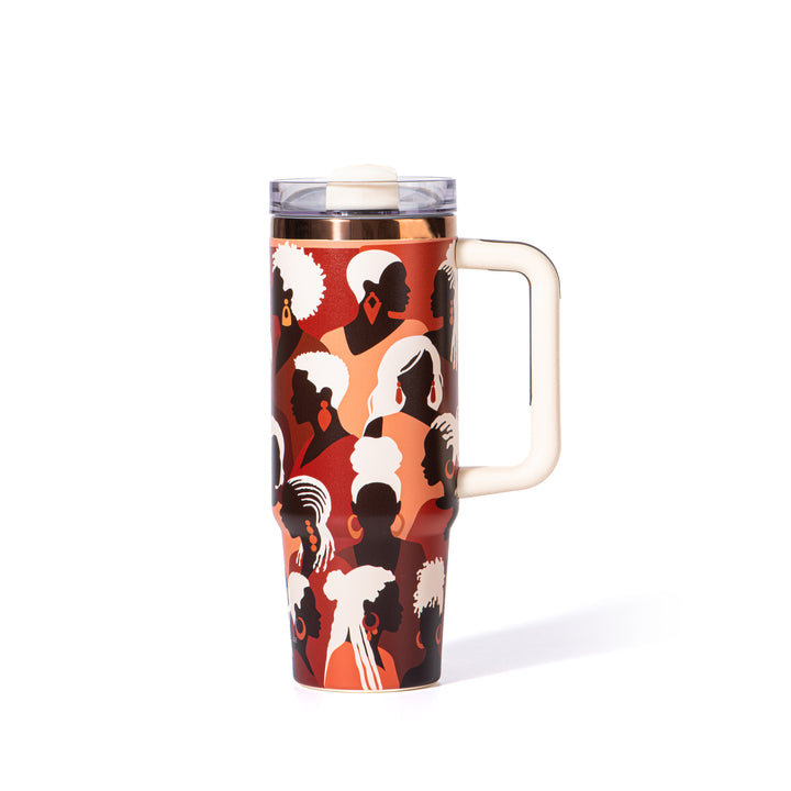 "Divine Elegance" FlowSip™ Insulated Tumbler – 30oz – It's a Beautiful Day to Be a Black Woman