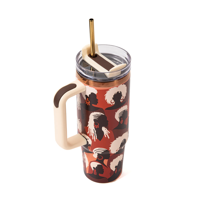 "Divine Elegance" FlowSip™ Insulated Tumbler – 30oz – It's a Beautiful Day to Be a Black Woman