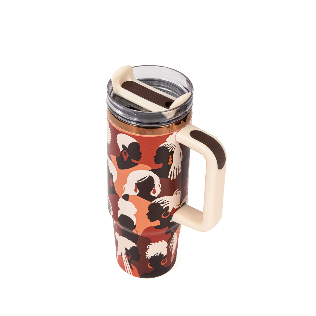 "Divine Elegance" FlowSip™ Insulated Tumbler – 30oz – It's a Beautiful Day to Be a Black Woman