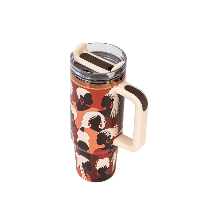 "Divine Elegance" FlowSip™ Insulated Tumbler – 30oz – It's a Beautiful Day to Be a Black Woman