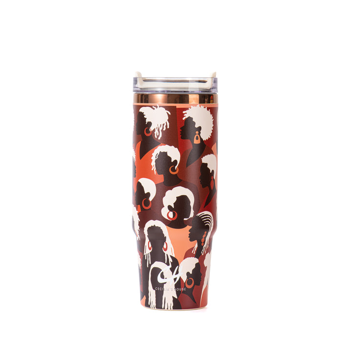 "Divine Elegance" FlowSip™ Insulated Tumbler – 30oz – It's a Beautiful Day to Be a Black Woman