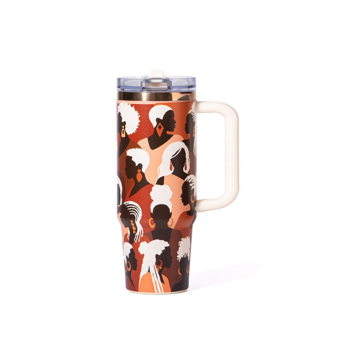 "Divine Elegance" HydraLock™ Leakproof Tumbler – 30oz – It's a Beautiful Day to Be a Black Woman