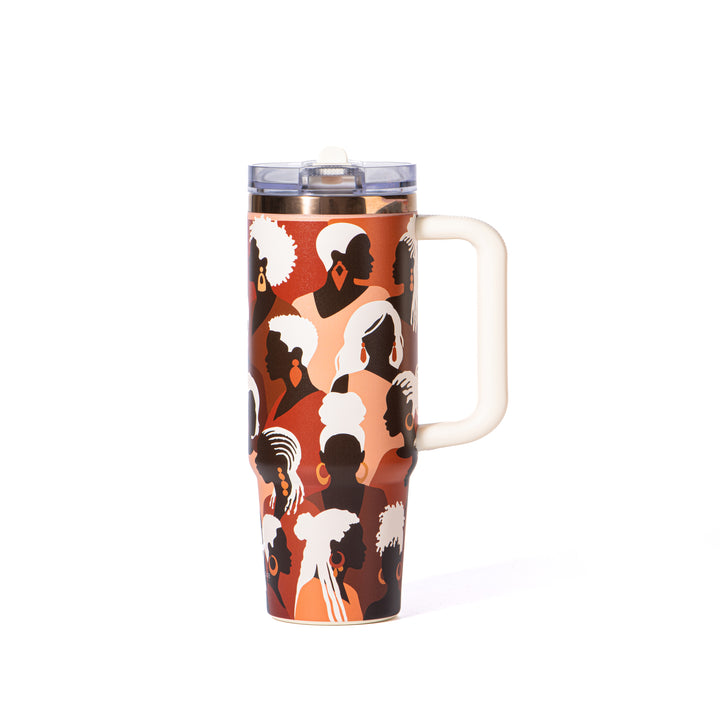 "Divine Elegance" HydraLock™ Leakproof Tumbler – 30oz – It's a Beautiful Day to Be a Black Woman