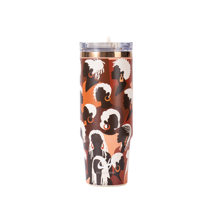 "Divine Elegance" HydraLock™ Leakproof Tumbler – 30oz – It's a Beautiful Day to Be a Black Woman