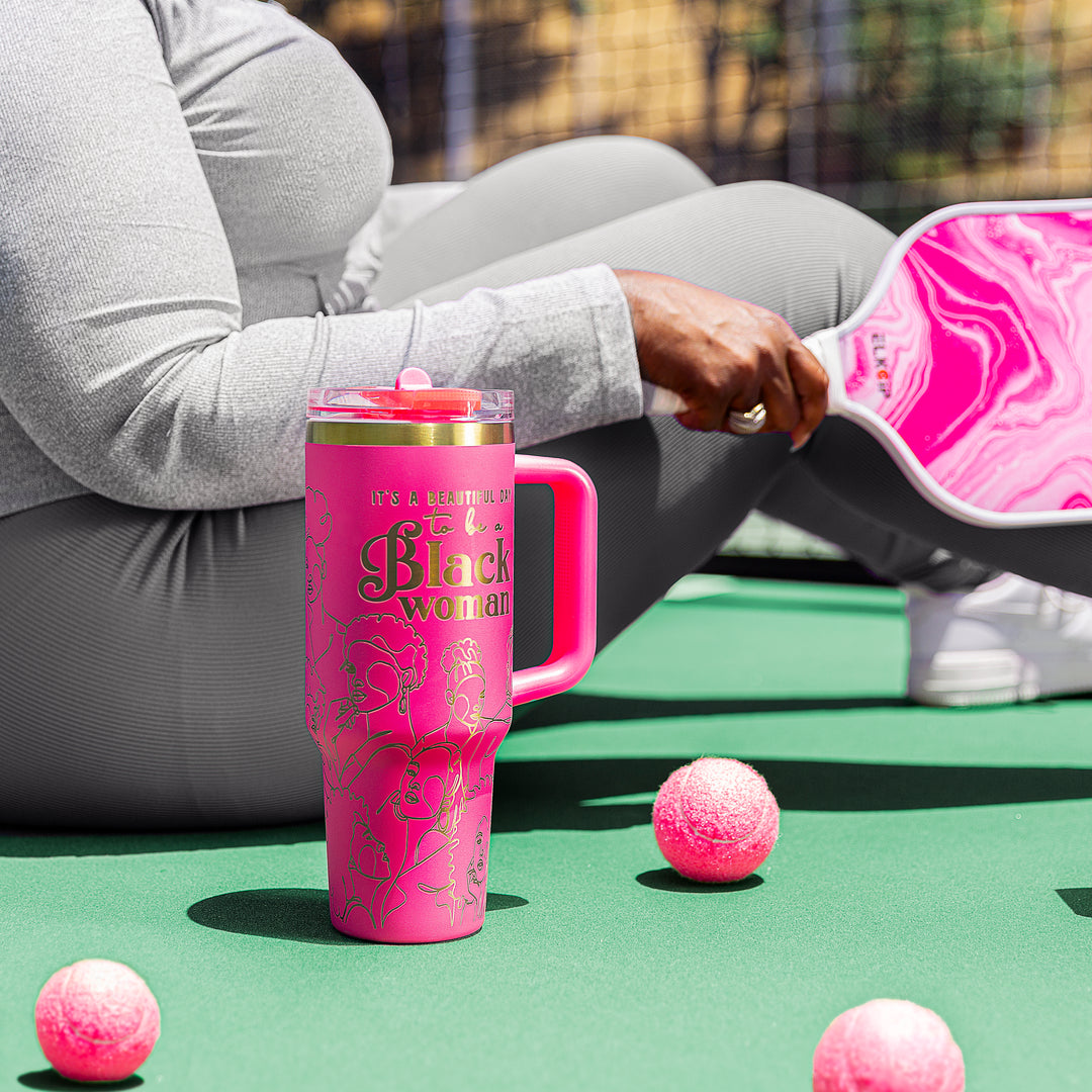 "Fierce Fuchsia" HydraLock™ Leakproof Tumbler – It's a Beautiful Day to Be a Black Woman | PRE-ORDER SHIPS 9/28/26 - 10/12/26