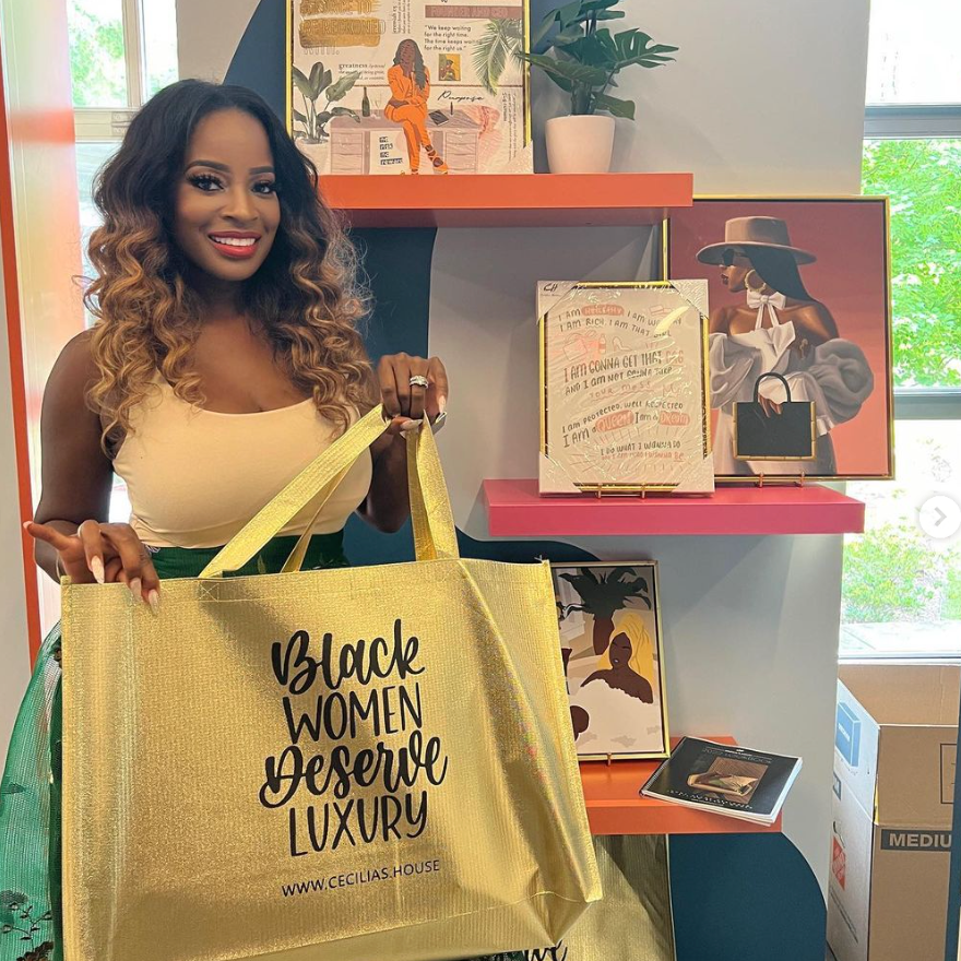 Gold "Black Women Deserve Luxury" Tote Bag-Cecilia&#39;s House