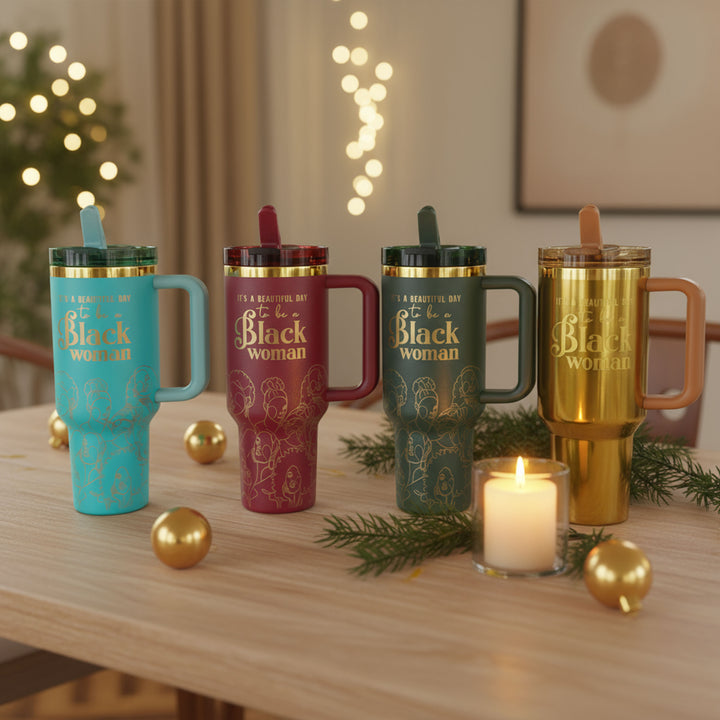 Golden Goddess Luxe HydraLock™ Leakproof Flip Straw Tumbler – 40oz (Limited Edition)