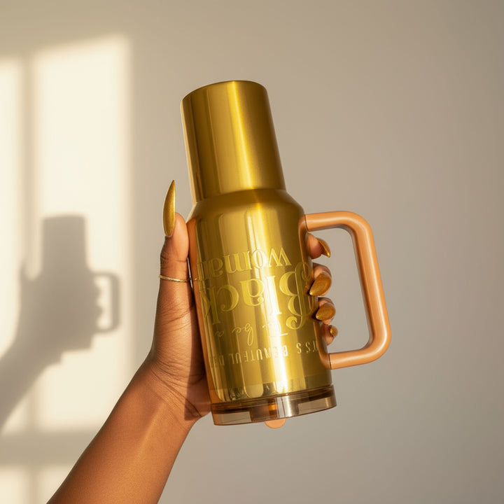 Golden Goddess Luxe HydraLock™ Leakproof Flip Straw Tumbler – 40oz (Limited Edition)