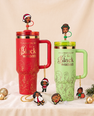 Holiday Joy FlowSip™ Duo + "Sleigh, Sis!" 6-Piece Straw Topper & Charm Set