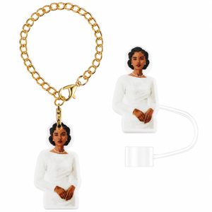 "Iconic Ivory" Straw Topper & Charm Set
