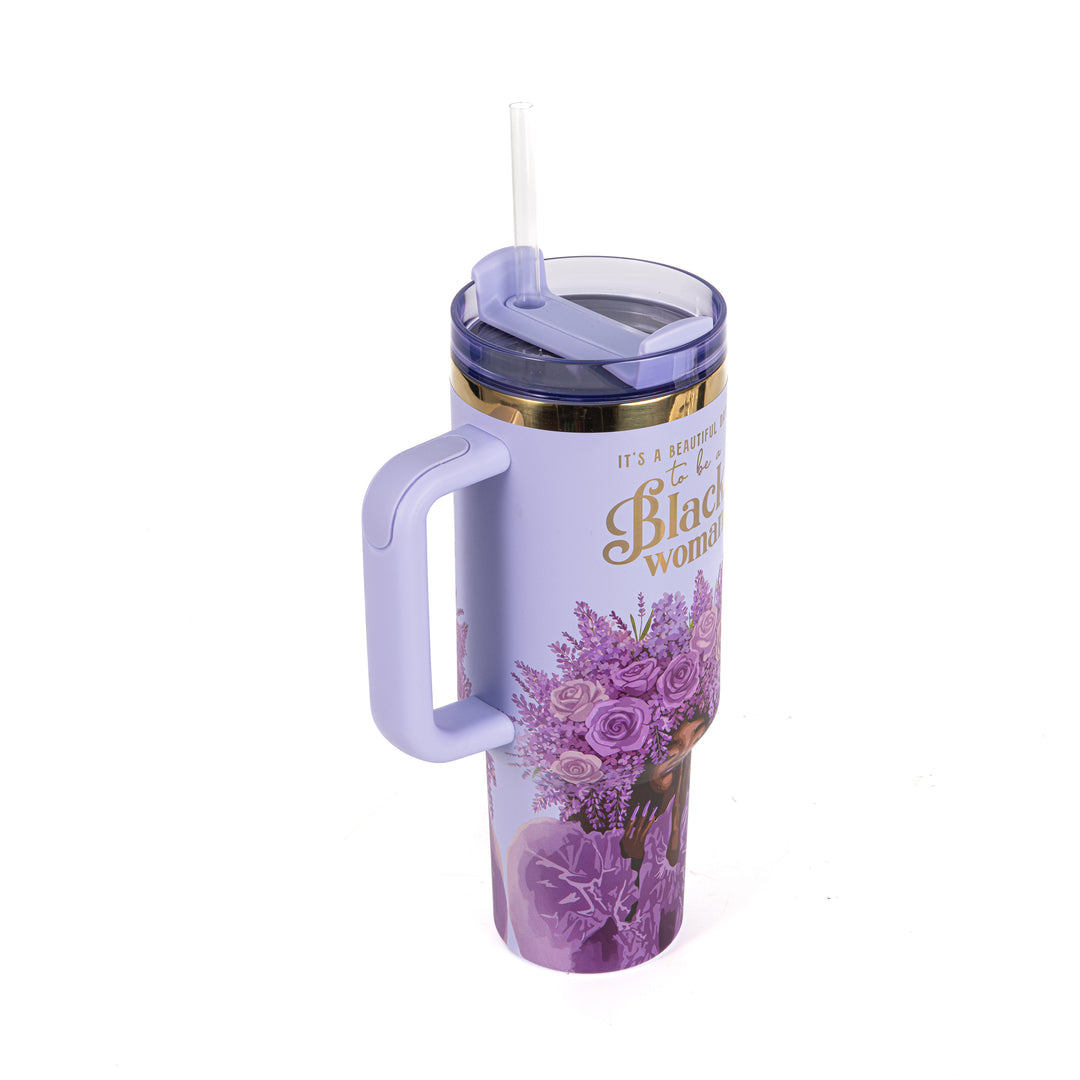 Lavender "Royalty Blossomed" FlowSip™ Insulated Tumbler