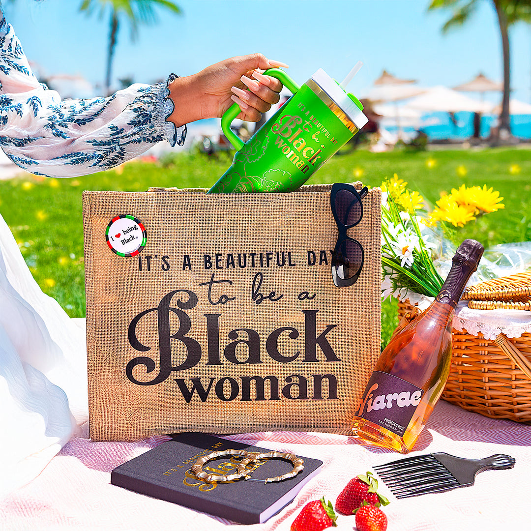 "Legacy Green" 40oz Insulated Tumbler – “It’s a Beautiful Day to Be a Black Woman”