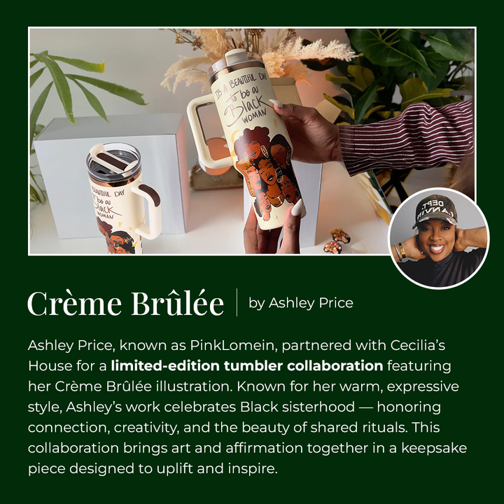 Limited Edition "Crème Brûlée" Cream FlowSip™ Insulated Tumbler – Pinklomein x Cecilia's House