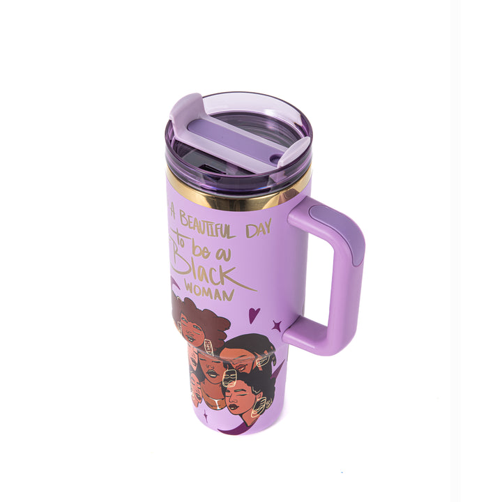 Limited Edition "Crème Brûlée" Purple FlowSip™ Insulated Tumbler – Pinklomein x Cecilia's House
