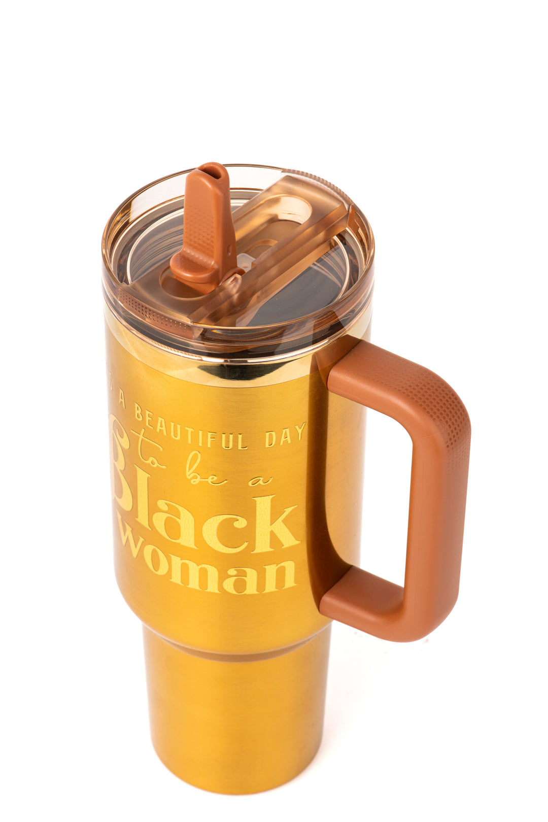 Limited Edition "Golden Goddess" HydraLock™ Leakproof Tumbler – 40oz – It's a Beautiful Day to Be a Black Woman