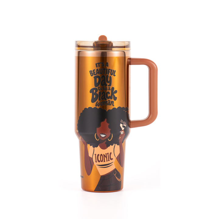 Limited Edition "Iconic" Luxe HydraLock™ Leakproof Tumbler – It's a Beautiful Day to Be a Black Woman