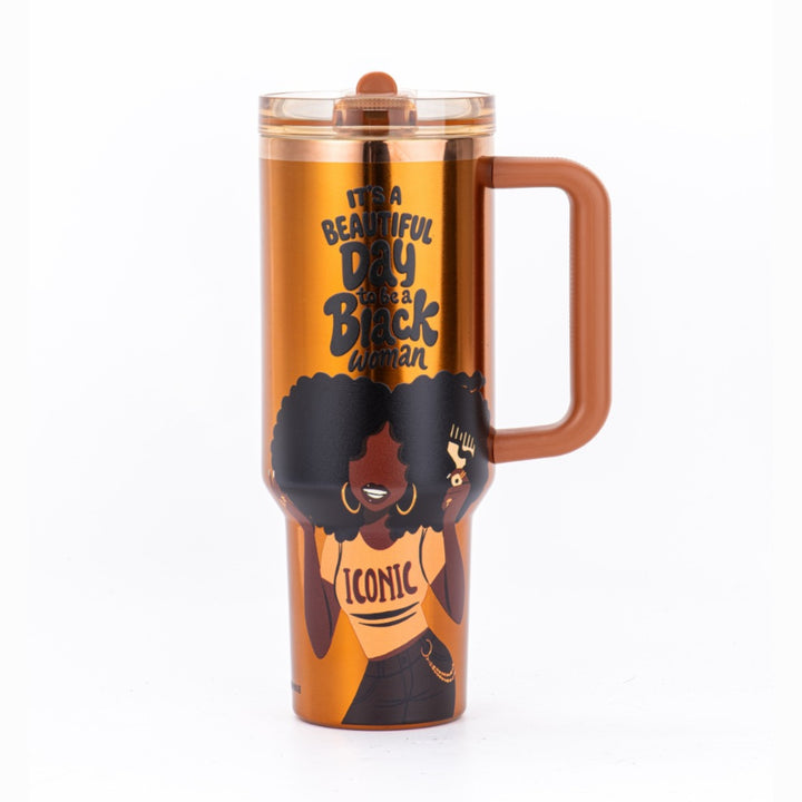 Limited Edition "Iconic" Luxe HydraLock™ Leakproof Tumbler – It's a Beautiful Day to Be a Black Woman