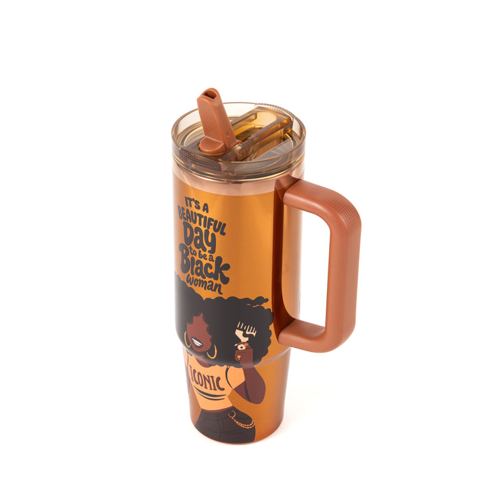 Limited Edition "Iconic" Luxe HydraLock™ Leakproof Tumbler – It's a Beautiful Day to Be a Black Woman