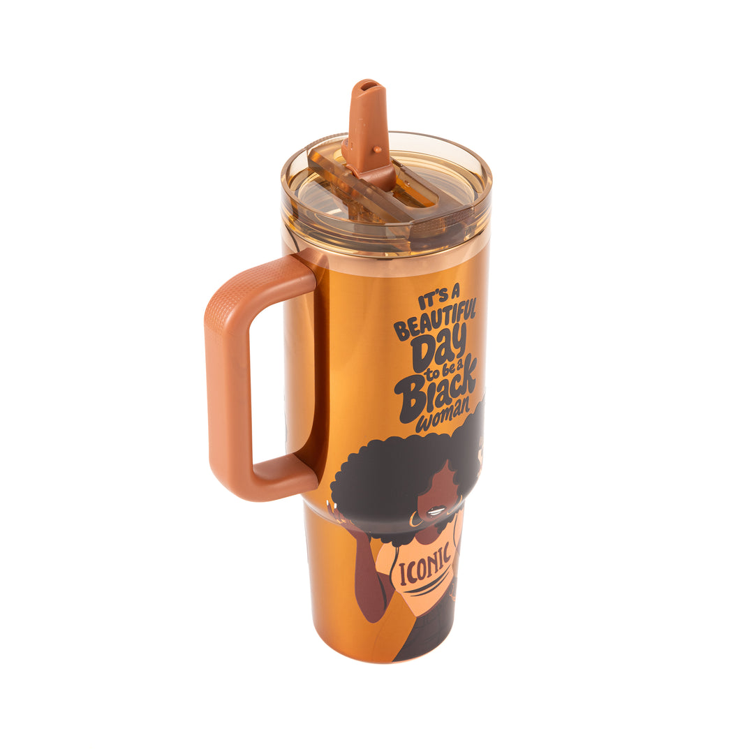 Limited Edition "Iconic" Luxe HydraLock™ Leakproof Tumbler – It's a Beautiful Day to Be a Black Woman