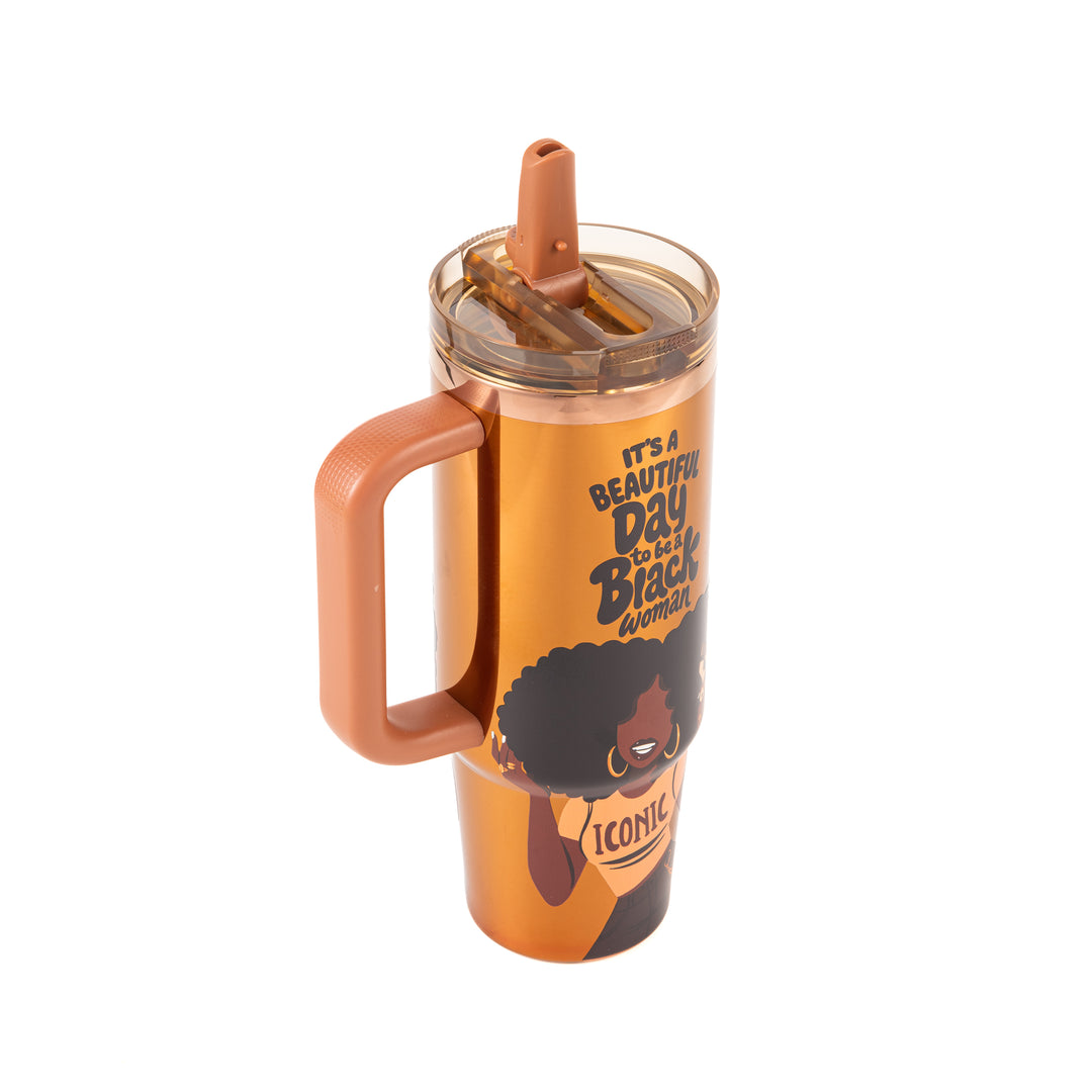 Limited Edition "Iconic" Luxe HydraLock™ Leakproof Tumbler – It's a Beautiful Day to Be a Black Woman