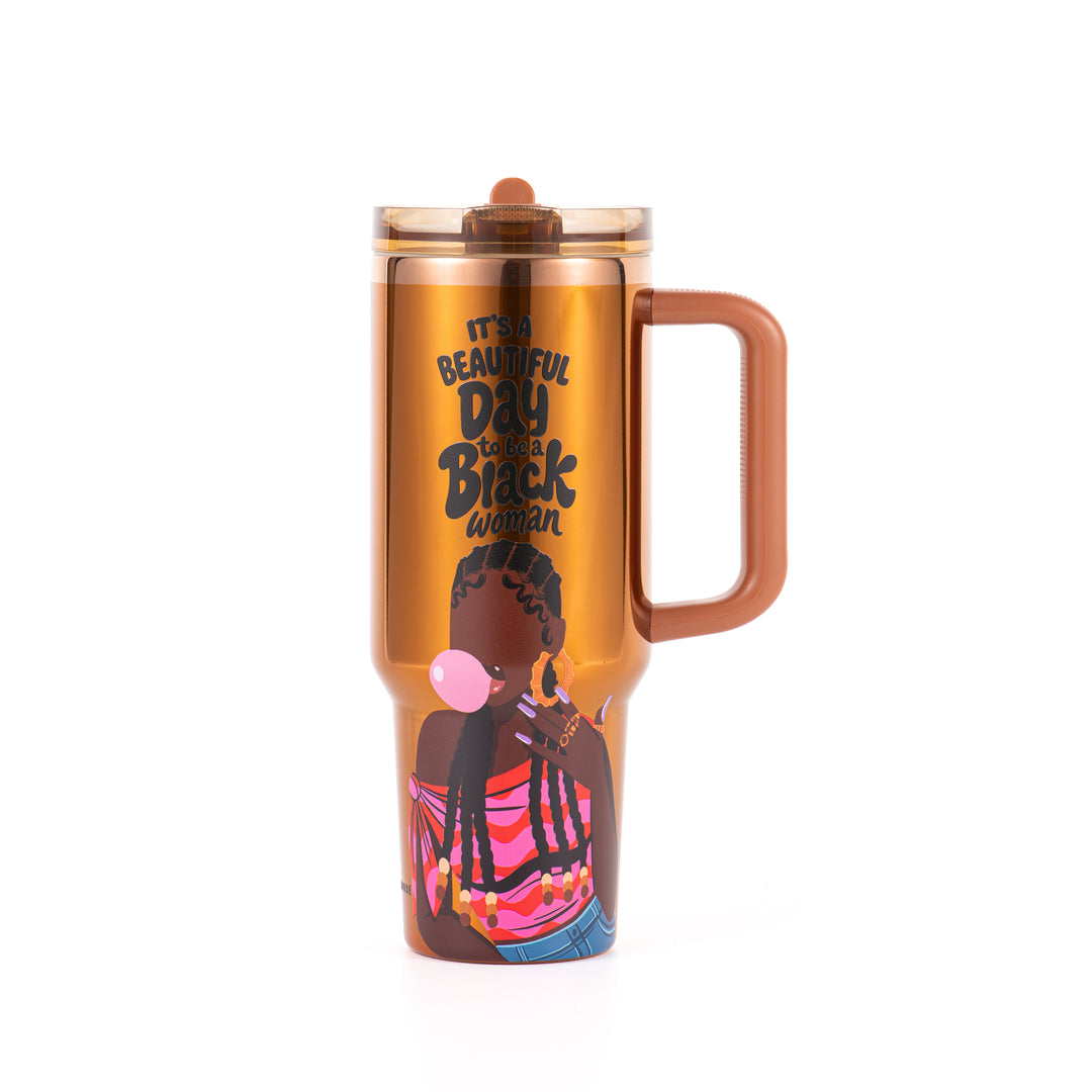 Limited Edition "Main Character" Luxe HydraLock™ Leakproof Tumbler – It's a Beautiful Day to Be a Black Woman