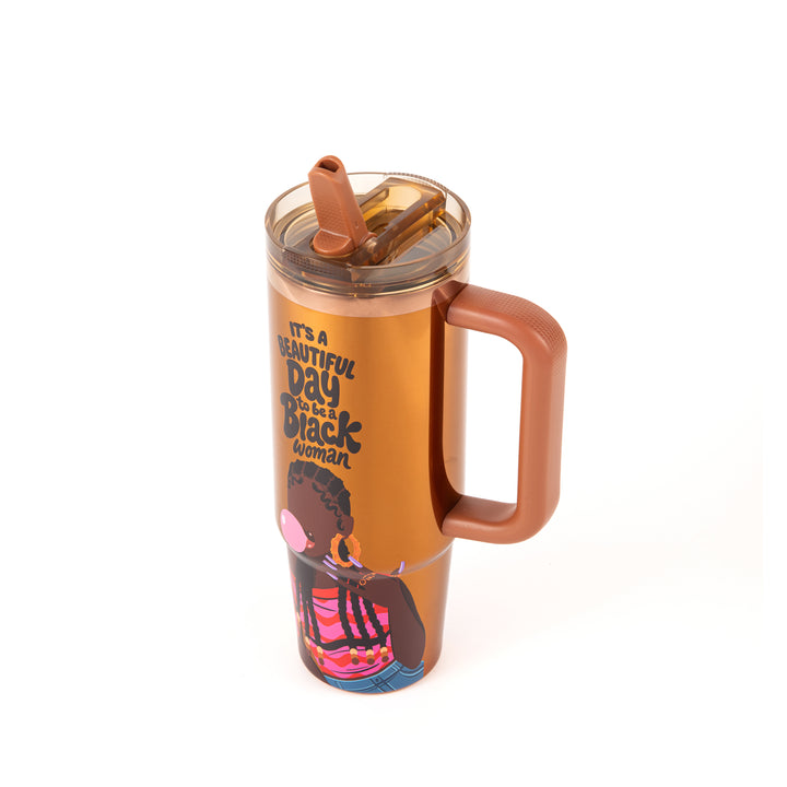 Limited Edition "Main Character" Luxe HydraLock™ Leakproof Tumbler – It's a Beautiful Day to Be a Black Woman