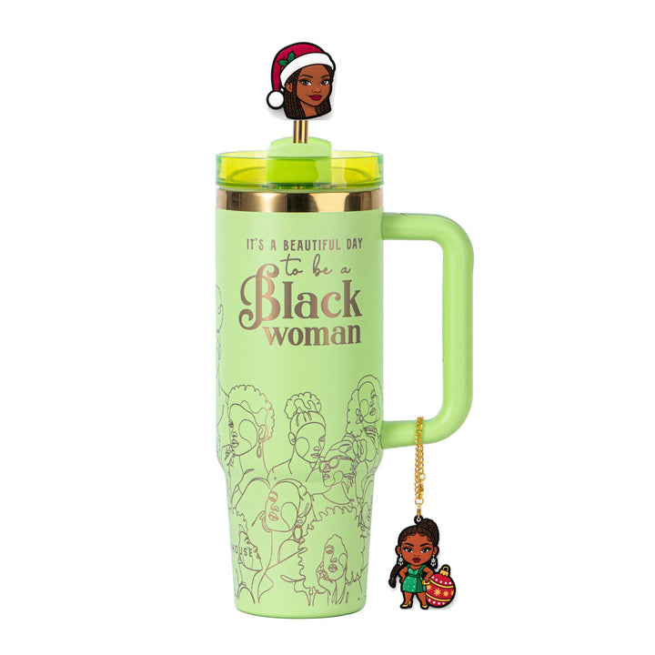 Limited Edition “Merry Mischief” FlowSip™ 30oz Insulated Tumbler + Sleigh Sis Charm Set