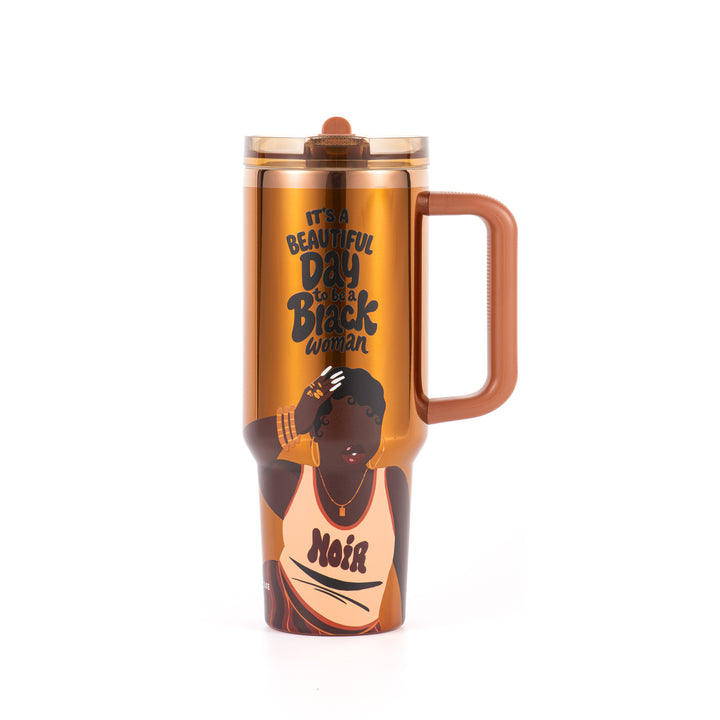 Limited Edition "Noir" Luxe HydraLock™ Leakproof Tumbler – It's a Beautiful Day to Be a Black Woman