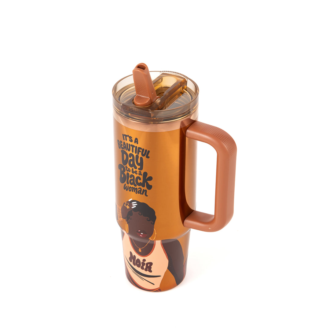 Limited Edition "Noir" Luxe HydraLock™ Leakproof Tumbler – It's a Beautiful Day to Be a Black Woman
