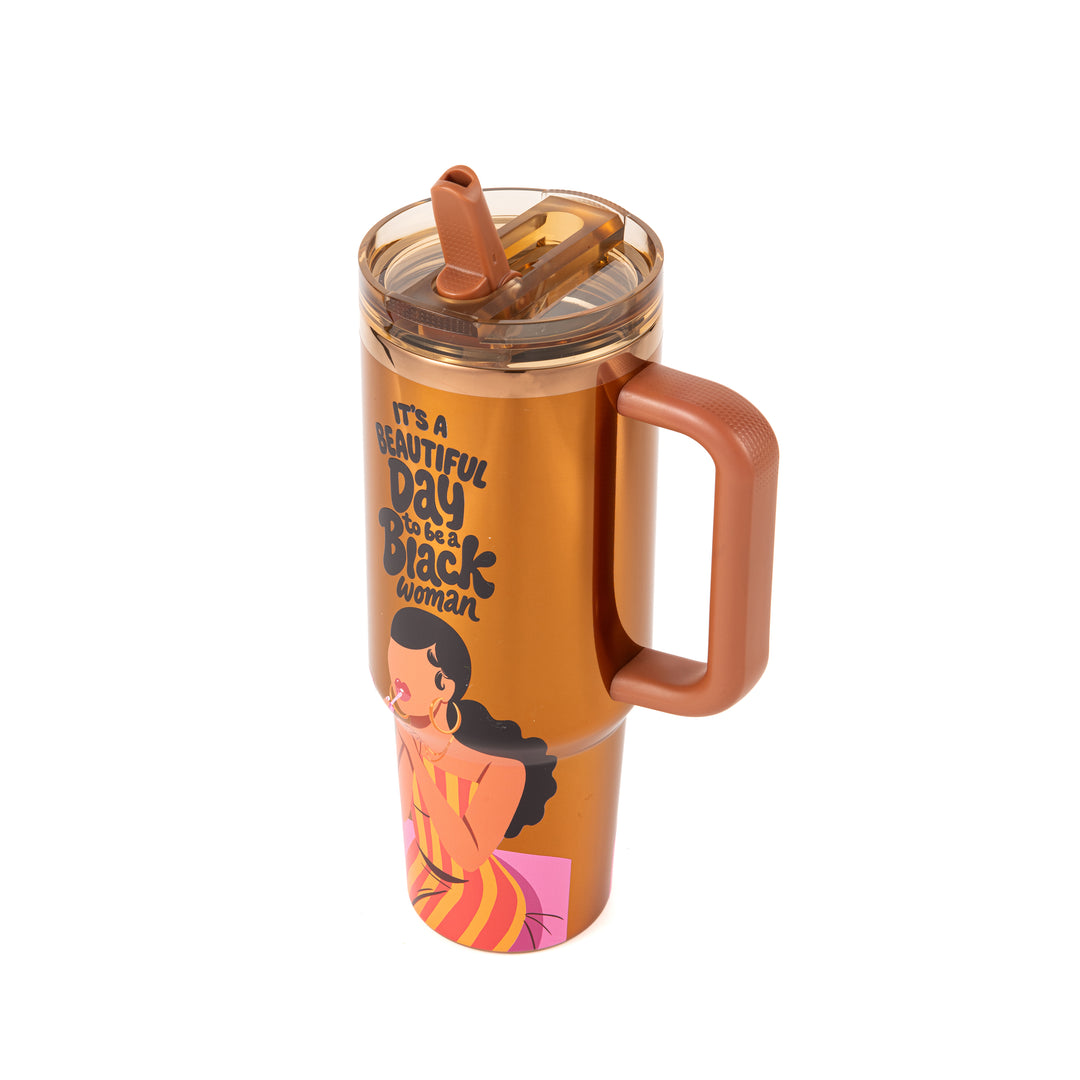 Limited Edition "Soft Glam" Luxe HydraLock™ Leakproof Tumbler – It's a Beautiful Day to Be a Black Woman