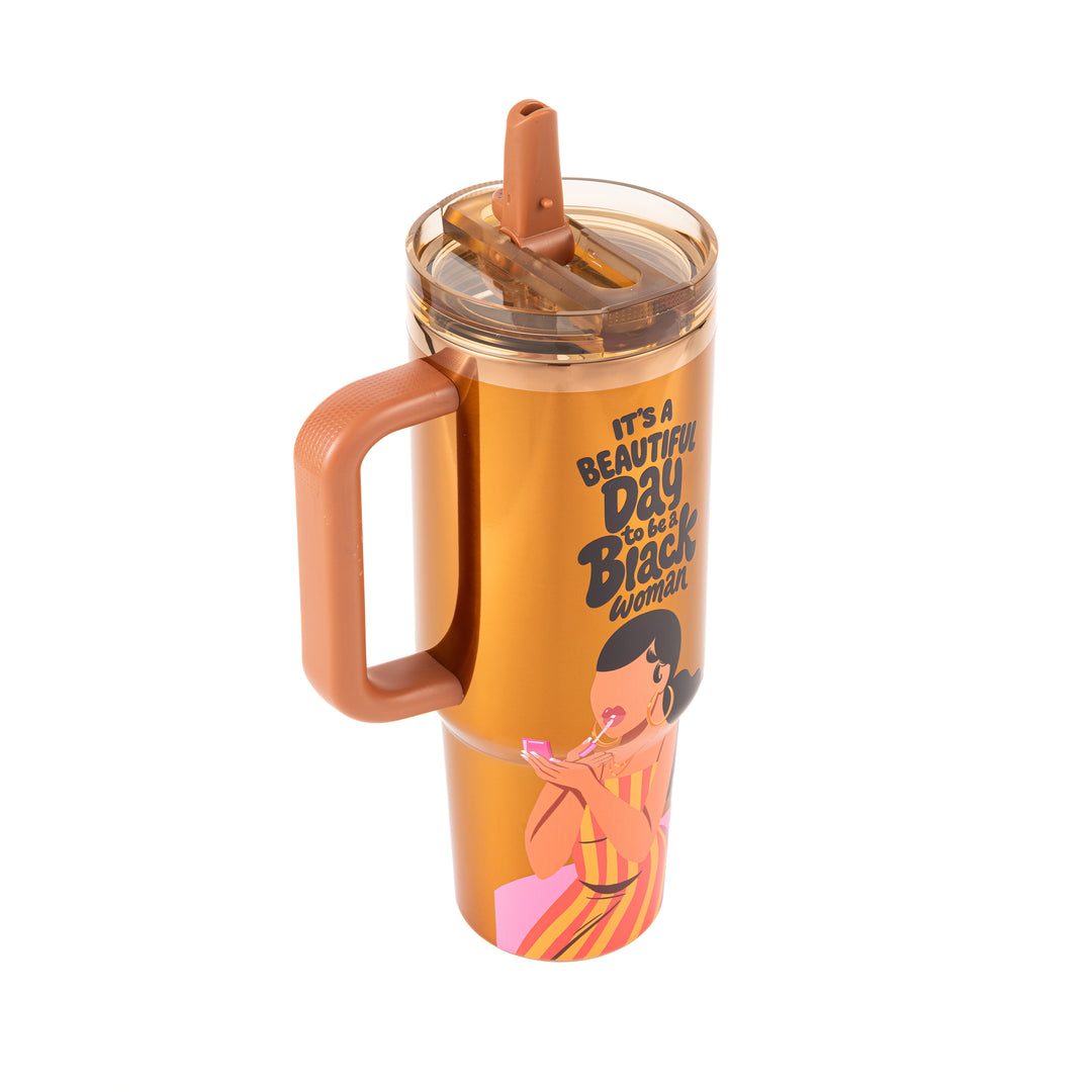 Limited Edition "Soft Glam" Luxe HydraLock™ Leakproof Tumbler – It's a Beautiful Day to Be a Black Woman