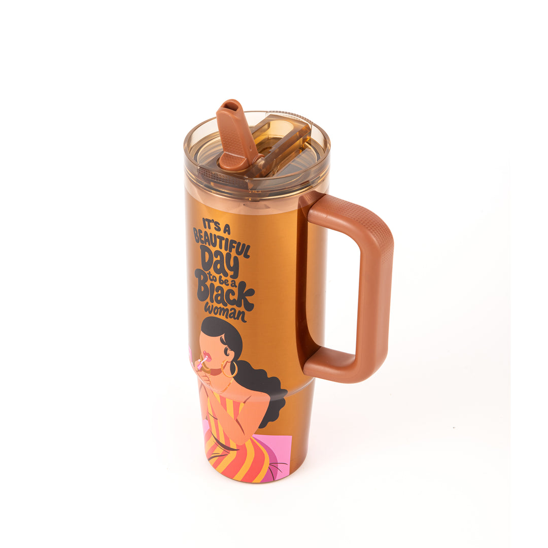 Limited Edition "Soft Glam" Luxe HydraLock™ Leakproof Tumbler – It's a Beautiful Day to Be a Black Woman