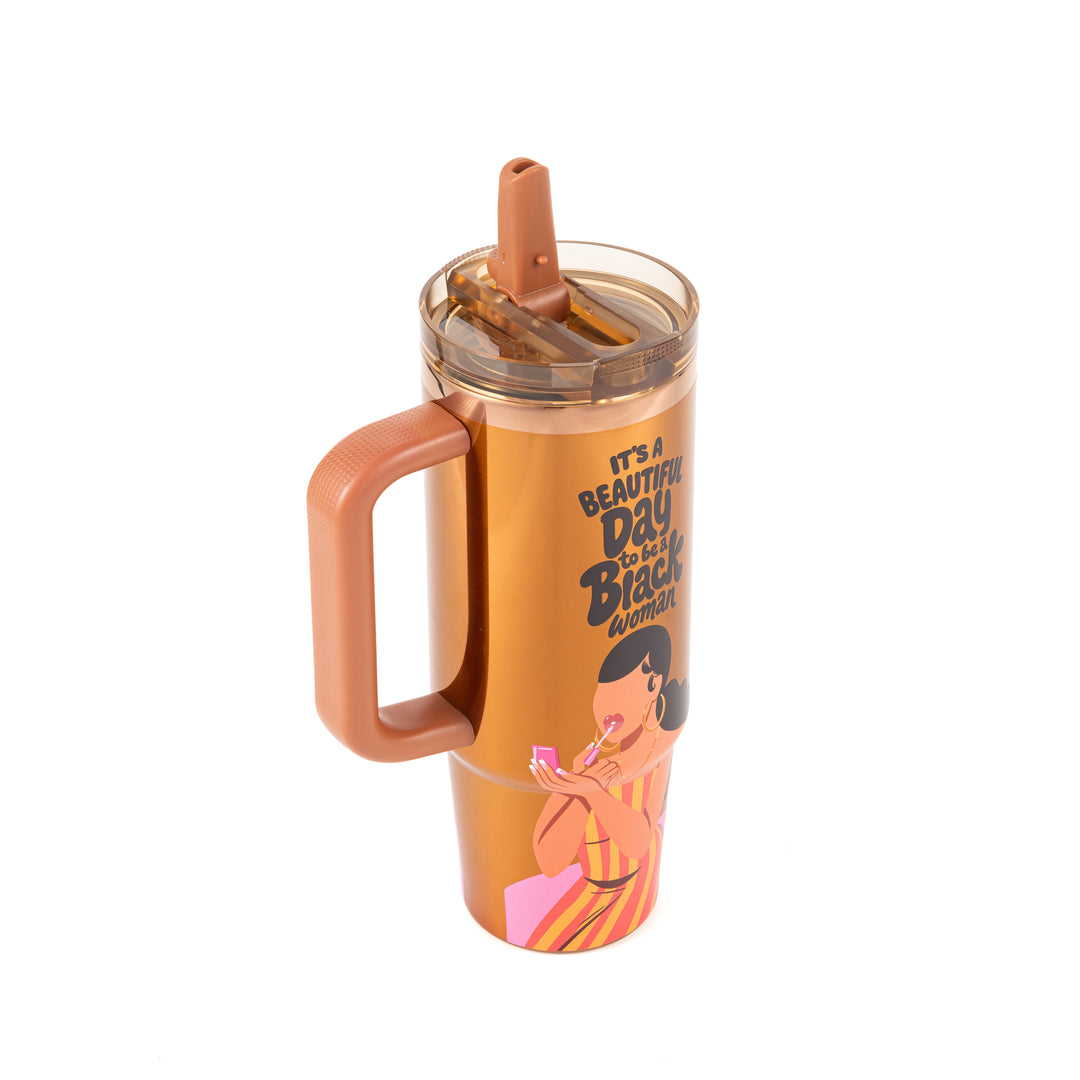 Limited Edition "Soft Glam" Luxe HydraLock™ Leakproof Tumbler – It's a Beautiful Day to Be a Black Woman