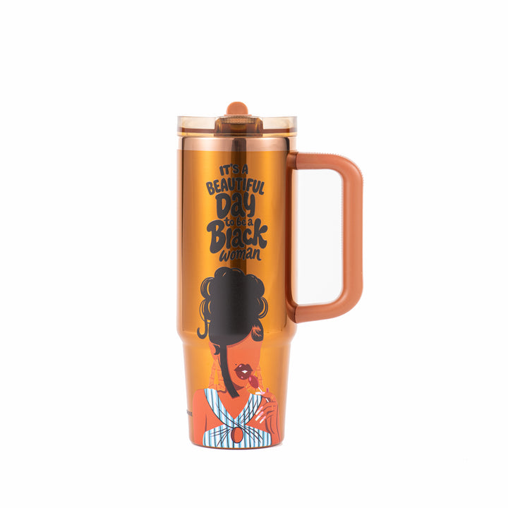 Limited Edition "Sweet Like Sunday" Luxe HydraLock™ Leakproof Tumbler – It's a Beautiful Day to Be a Black Woman