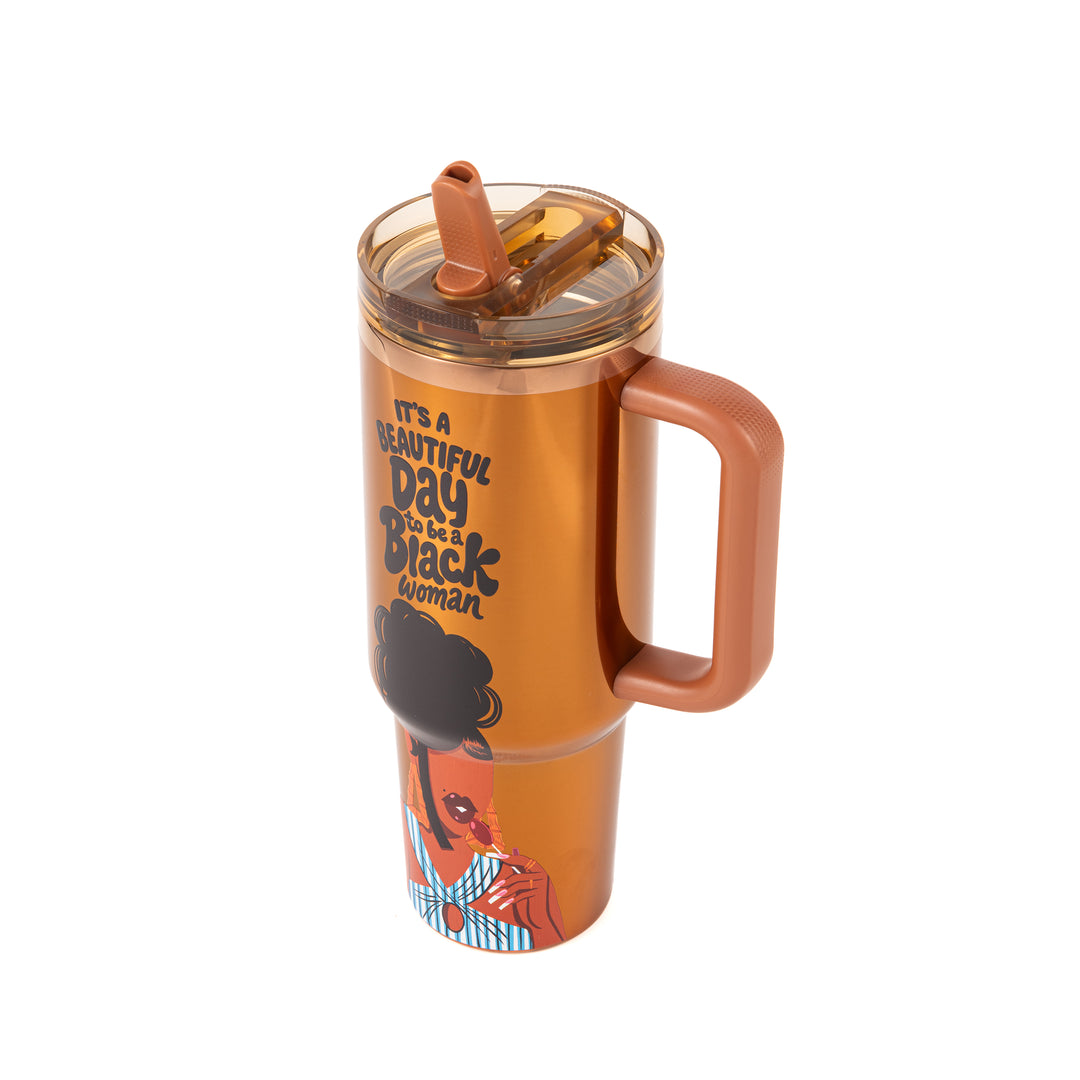 Limited Edition "Sweet Like Sunday" Luxe HydraLock™ Leakproof Tumbler – It's a Beautiful Day to Be a Black Woman