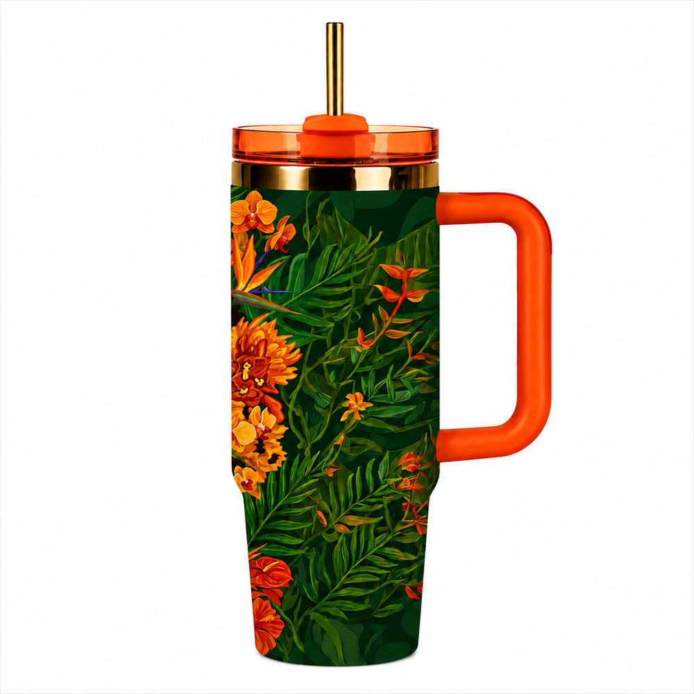 Marigold Muse Royalty Blossomed full-wrap FlowSip 30oz tumbler – back