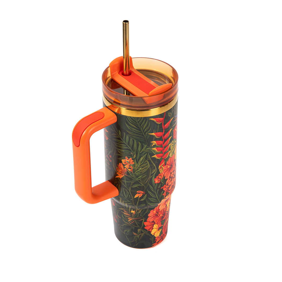Marigold Muse "Royalty Blossomed" FlowSip™ Insulated Tumbler – 30oz – It's a Beautiful Day to Be a Black Woman