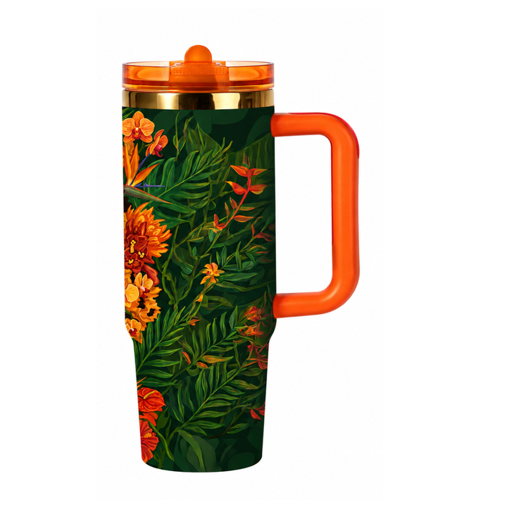 Marigold Muse Royalty Blossomed full-wrap HydraLock 30oz tumbler – back