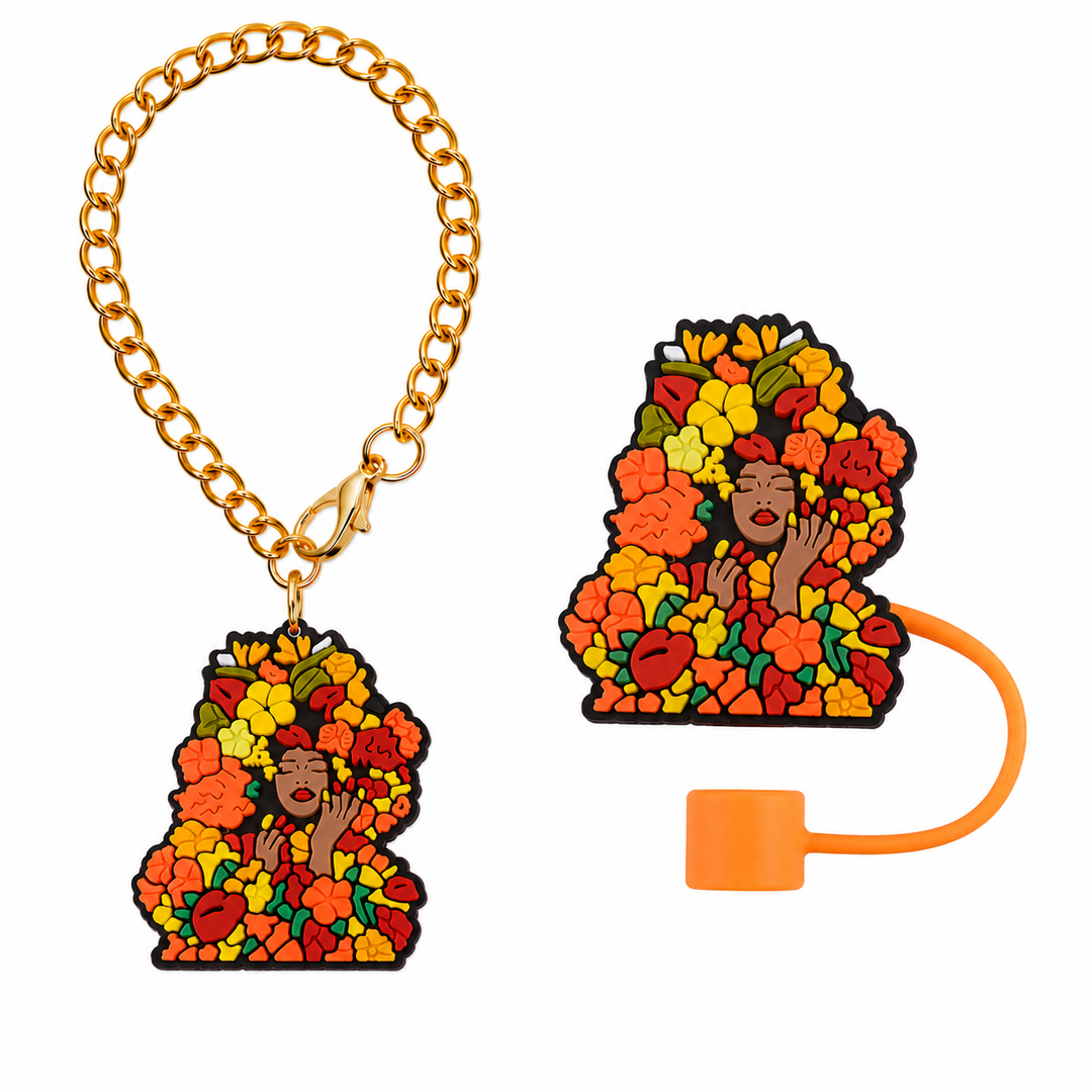 "Marigold Muse" Straw Topper & Charm Set