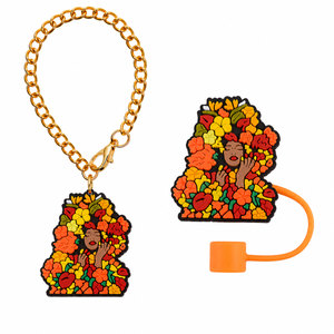 "Marigold Muse" Straw Topper & Charm Set