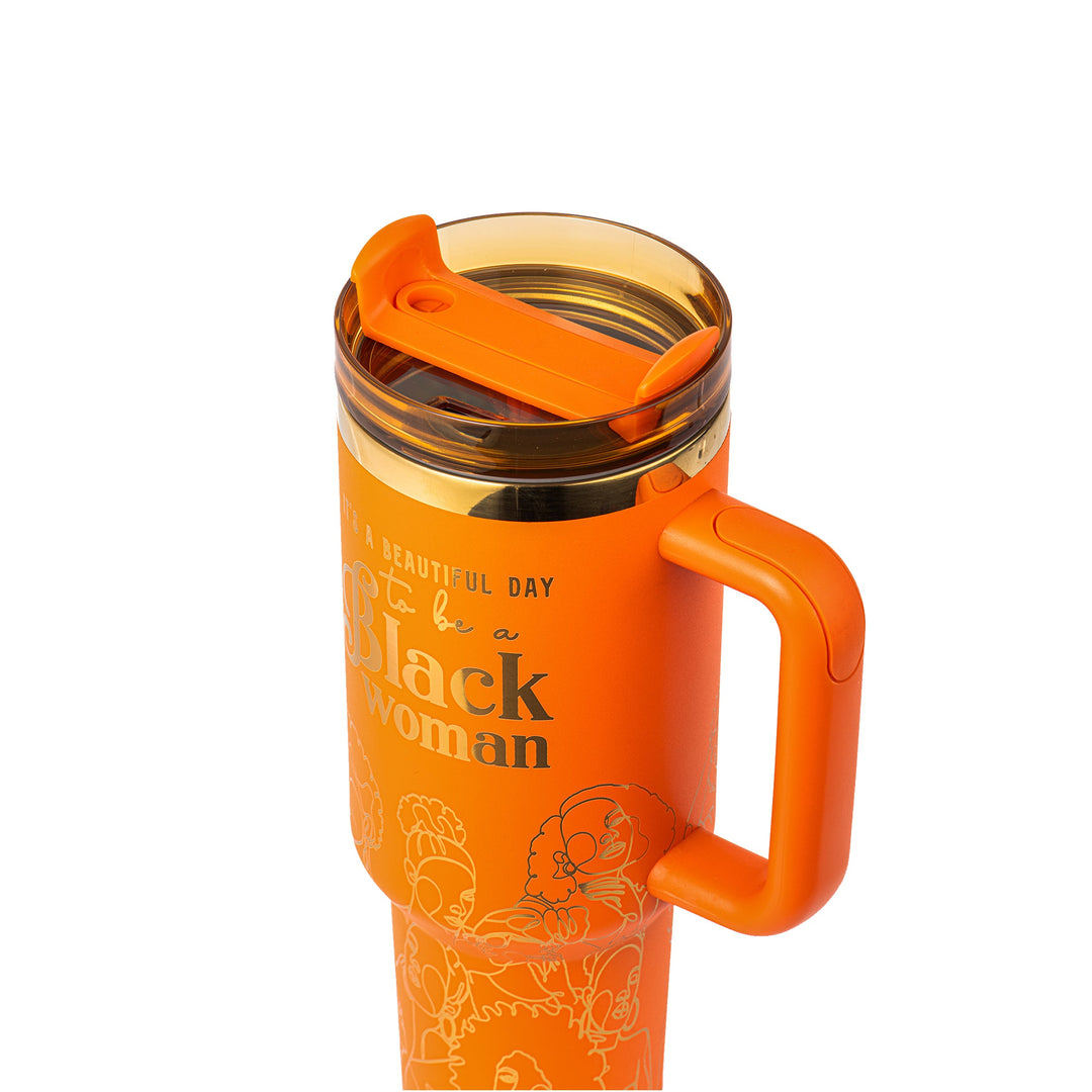 "Orange Oasis" 40oz FlowSip™ Insulated Tumbler