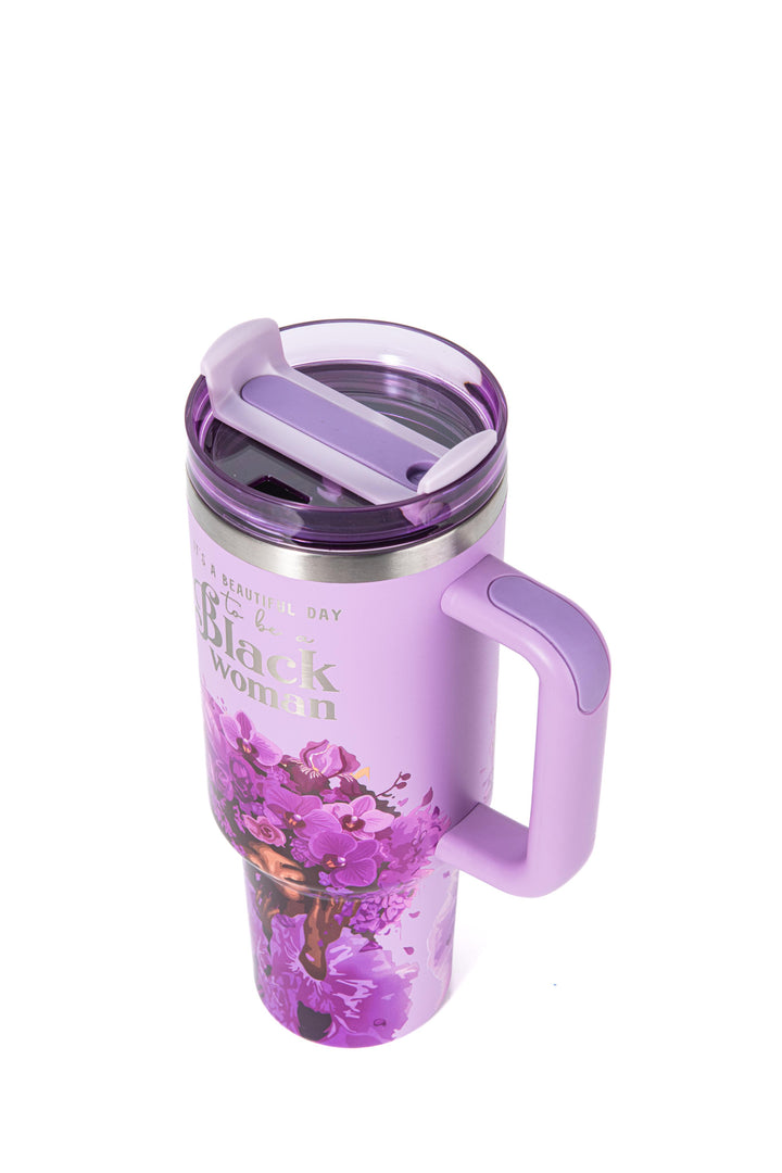 Orchid Purple "Royalty Blossomed" FlowSip™ Insulated Tumbler – It's a Beautiful Day to Be a Black Woman