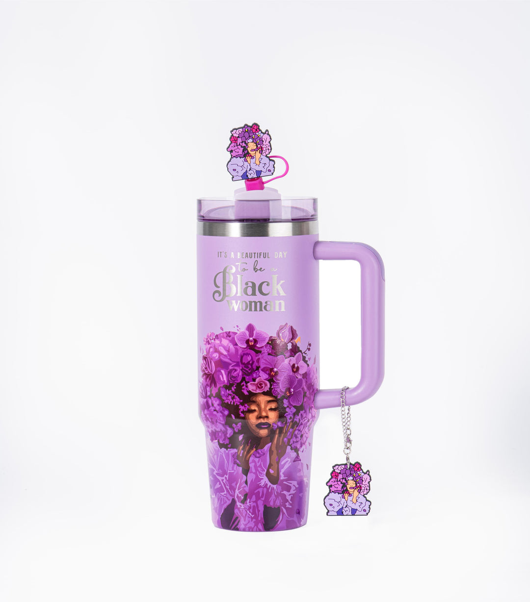 Orchid Purple "Royalty Blossomed" FlowSip™ Insulated Tumbler – It's a Beautiful Day to Be a Black Woman